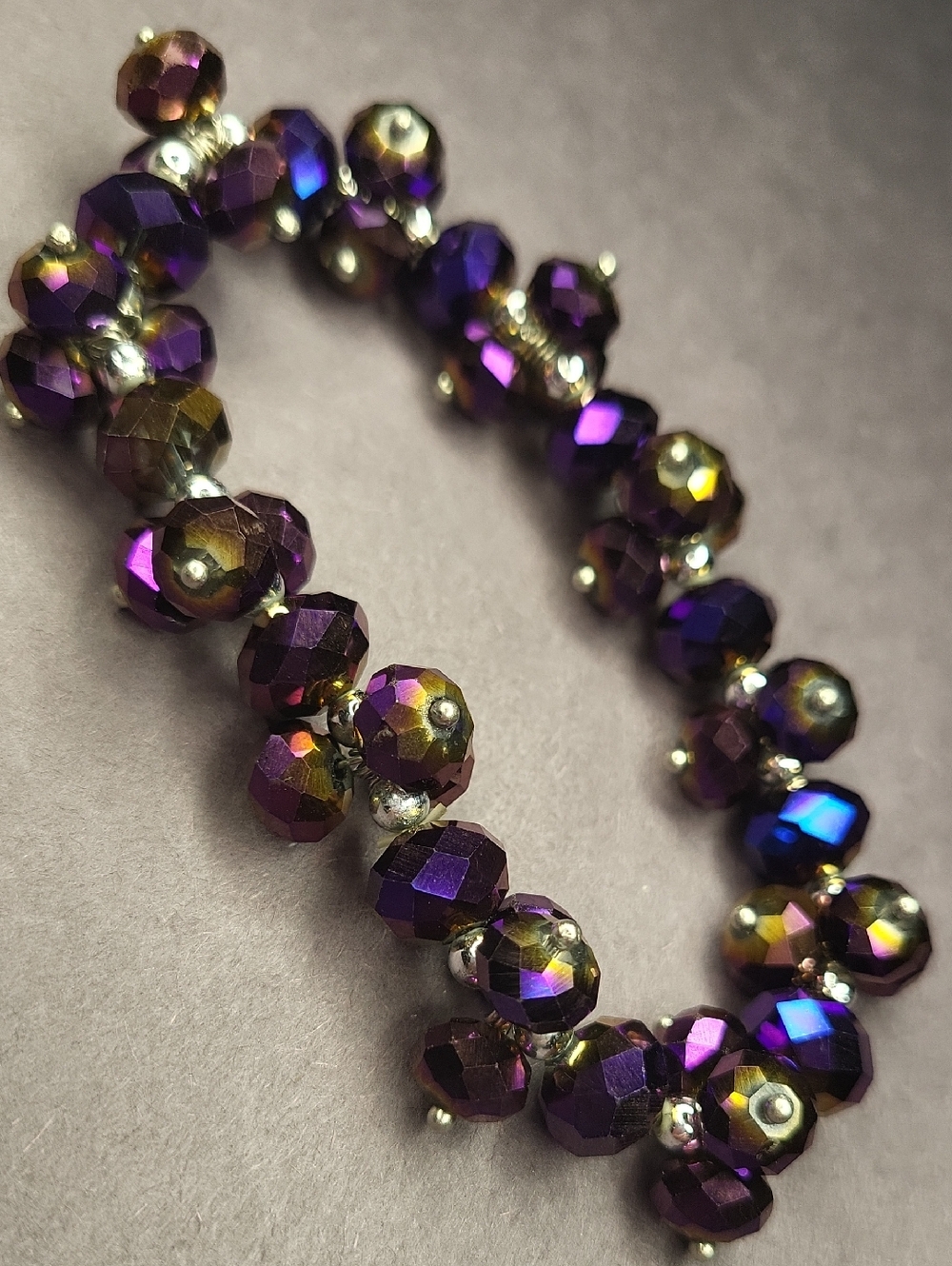 Purple and Gold Beaded Bracelet